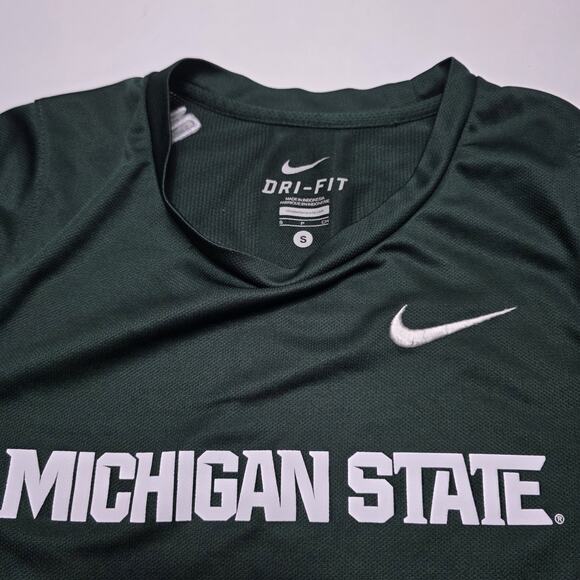 Nike Elite Michigan State Spartans Green Men's Dri Fit Long Sleeve T Shirt Small - Picture 4 of 6